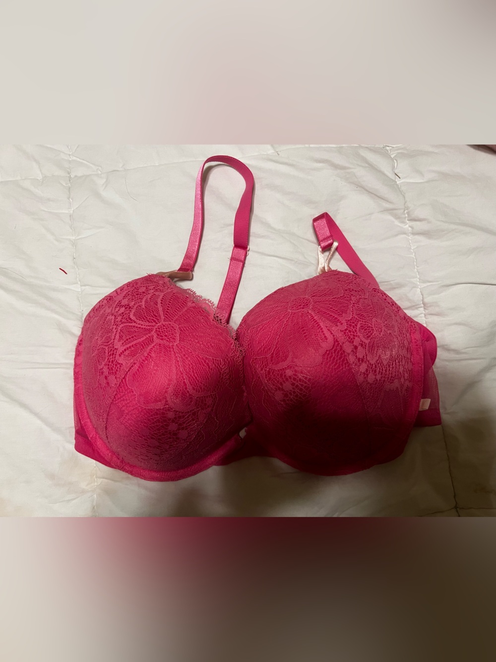 Victoria's Secret Fuchsia Lace Underwire Push-Up Bra
